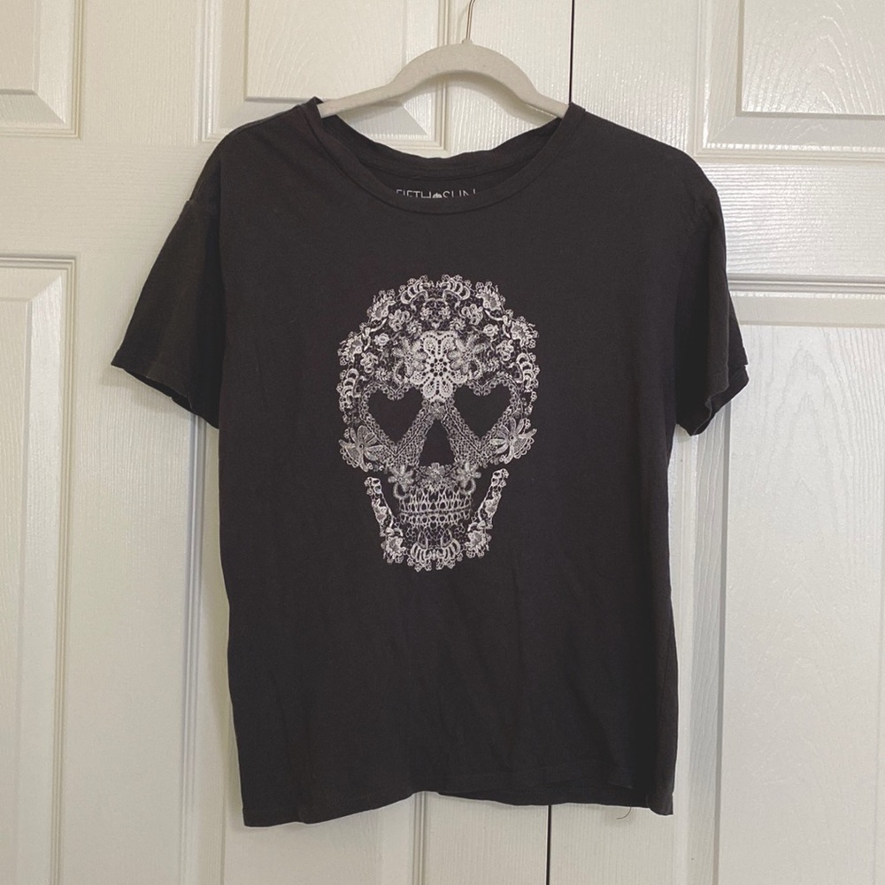Floral Skull Graphic Tee